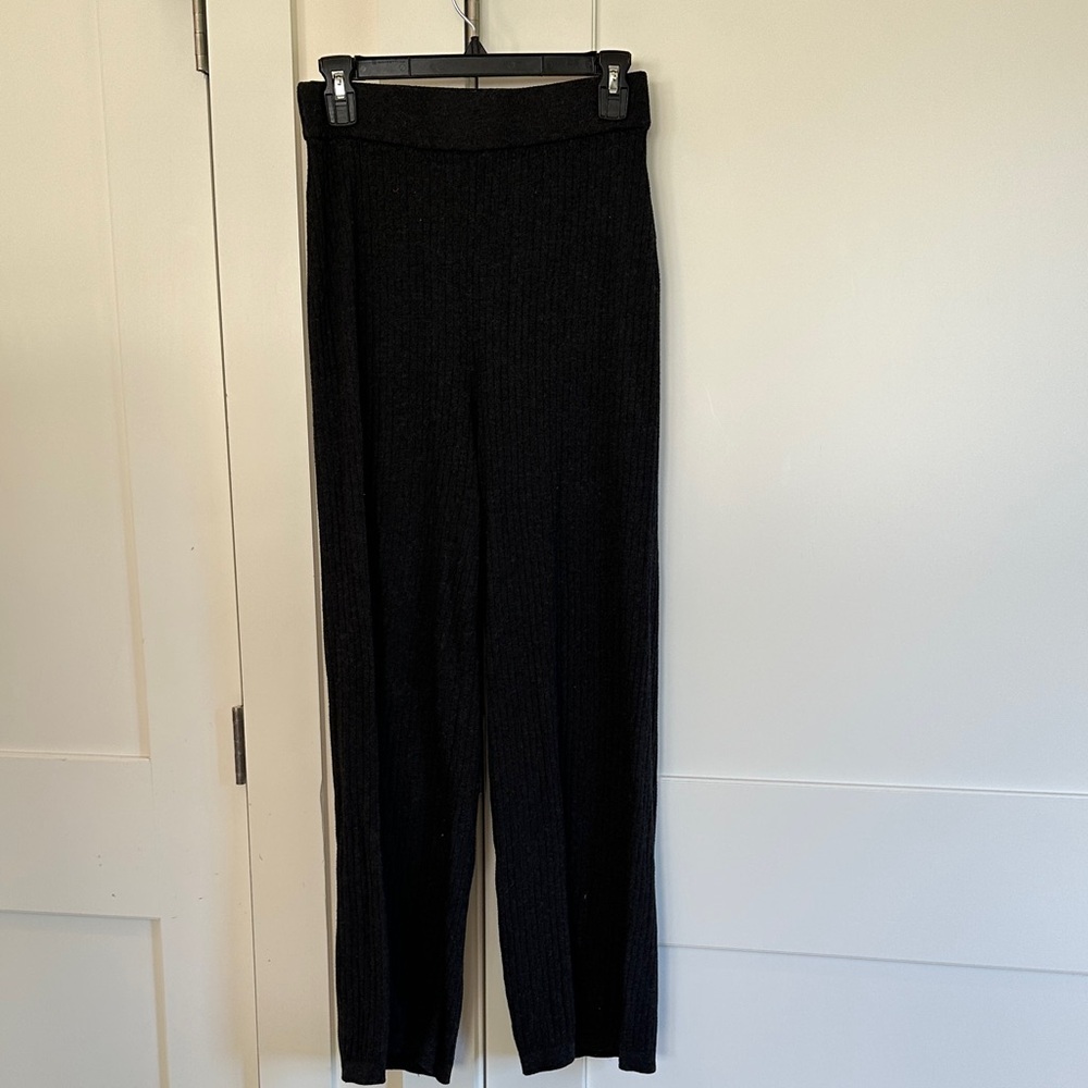 Charcoal Knit Ribbed Pants